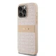 Dkny iPhone 15 Pro Max Case Leather Mono Stripe & Metal Logo, Pink