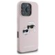 Karl Lagerfeld Silicone Karl & Choupette Head MagSafe Case for iPhone 16 Pro, Pink