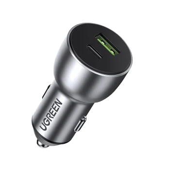 Ugreen CD213 Car Charger USB / USB-C PD QC 3.0 36W 3A Gray