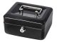 Metal Cash Box for Money and Documents, 15x12x8 cm, Black
