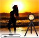LED Sunrise Projector Lamp with Tripod, Black