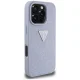 Guess iPhone 16 Pro Max Case PU Grained Hot Stamp 4G Triangle Metal, Purple