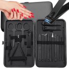 18-Piece Manicure and Pedicure Nail Care Set with Travel Case, Black