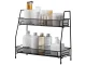 Two-Tier Metal Organizer for Kitchen and Bathroom, 32.5x31x17 cm, Black