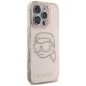 Karl Lagerfeld IML Rhinestones Karl Head Case for iPhone 16 Pro, Pink