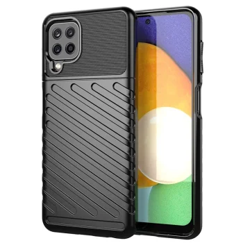 Samsung Galaxy A22 4G Case Thunder Case Rugged TPU Cover, Black
