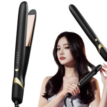 2-in-1 Ceramic Hair Straightener and Curler with Adjustable Temperature 140-220°C