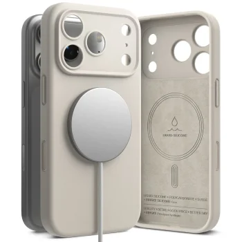 Ringke iPhone 17 Pro Max Case Silicone Magnetic MagSafe, Beige