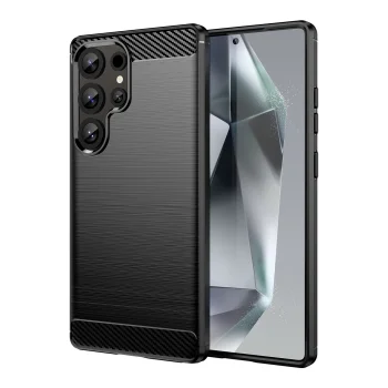 Samsung Galaxy S25 Ultra ( SM-S938 ) Carbon Flexible Cover TPU Case, Black