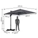 Plonos 488300 Folding Garden Umbrella 420 cm with Cover, Graphite