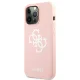Guess Silicone 4G Logo dėklas skirtas iPhone 13 Pro Max 6.7\", rožinis