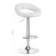Grozāms eko ādas bāra krēsls ar regulējamo augstumu QS-B10, Balts | Swivel Adjustable Height Bar Counter Stool...