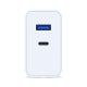 3Mk Protection FlowPower 45W Wall Charger, USB-A / USB-C, White