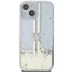 Guess iPhone 15 Plus / 14 Plus Case Liquid Glitter Gold Stripes, Transparent