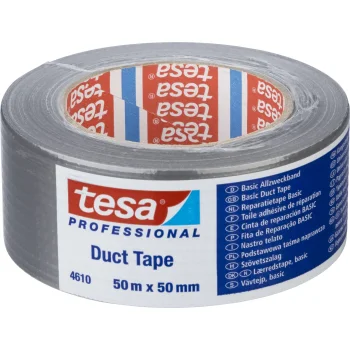 Tesa Fabric Duct Tape 04610, 50 m x 50 mm, Silver