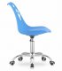PRINT Swivel Office Chair Adjustable Eco-Leather with Chrome Base, Blue