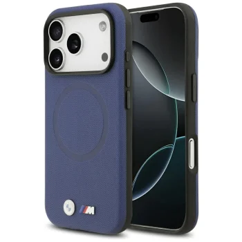 BMW iPhone 17 Pro Max Case M FW Metal Logo MagSafe, Navy Blue