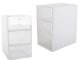 Shoe Organizer Box Stackable Clear Plastic Containers with Lids, Foldable Modular Storage