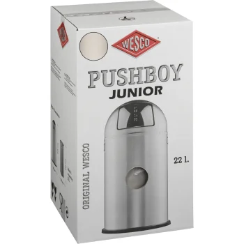 Wesco Pushboy Junior Trash Can 22L, Sand Matt Beige