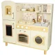 Kids Wooden Play Kitchen with Sound, Light and Water Faucet, 90 cm, Beige