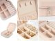 Jewelry Case Display Box Storage Organizer On Zipper, White
