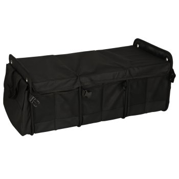 Large Car Trunk Organizer with Insulated Cooler Bag 75x37x32cm, Black