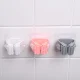 Self-adhesive wall holder for mop and broom, grey