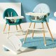 ECOTOYS 2-in-1 High Chair for Babies and Toddlers, Blue