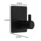 Ruhhy Self-Adhesive Towel Hook Set, 4 pcs, Black