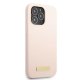 Guess Silicone Logo Plate MagSafe Case for iPhone 13 / 13 Pro, Pink