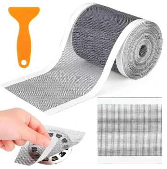 Self-Adhesive Shower Drain Anti-Clog Tape 7cm x 10m, Grey