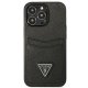Apple iPhone 13 Pro 6.1\" Guess Saffiano Triangle Logo Cardslot Case Cover, Black | Telefona Maciņš Vāks Apvalks...