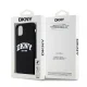 DKNY iPhone 11 / XR Case Liquid Silicone White Printed Logo MagSafe, Black