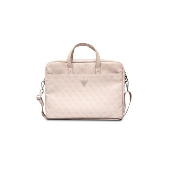 Guess Saffiano 4G Triangle Logo bag for a 16'' laptop - pink