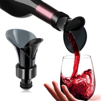 Wine Bottle Pourer Dispenser and Stopper 2-in-1