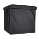 Folding Storage Ottoman Footstool 38 x 38 x 36 cm Faux Leather, Black