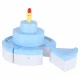 Pretend Play Birthday Cake with Hook-and-Loop, Light & Sound, 117 Pcs, Blue