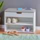 Shoe Storage Bench with Lift-Up Seat and 2 Shelves, White, ModernHome