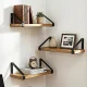 Hanging Wall Shelf Set, 3 pcs, Light Oak