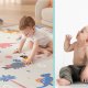 NICEKIDS Double-sided Foldable XPE Foam Play Mat Pad Rug for Kids, 200x150cm, Dinosaurs/Space