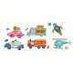 Magnētiski izglītojošs radošais dēlis bērniem ar transporta figūriņām, 26x19cm | Magnetic Educational Creative...