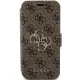 Guess 4G Metal Logo Wallet Case for iPhone 15 Pro Max, Brown