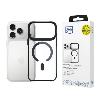 3Mk Protection iPhone 17 Pro Case Satin Armor MagCase, Transparent Black