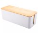 Dustproof Cable Storage and Management Box Cord Organizer, White/Brown