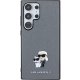 Samsung Galaxy S24 Ultra (SM-S928) Karl Lagerfeld Saffiano Karl&Choupette Metal Pin Case Cover, Gray