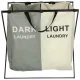 Two-Compartment Laundry Basket, White/Grey