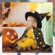 Wizard Halloween Costume Set (Cape + Hat) Black with Gold Stars