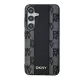 DKNY Leather Checkered Mono Pattern MagSafe dėklas Samsung Galaxy S24, juodas