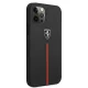 Ferrari iPhone 12 Pro Max Case Off Track Leather Nylon Stripe, Black