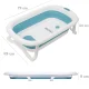 Nicekids Foldable Silicone Baby Bath Tub with Cushion, Blue